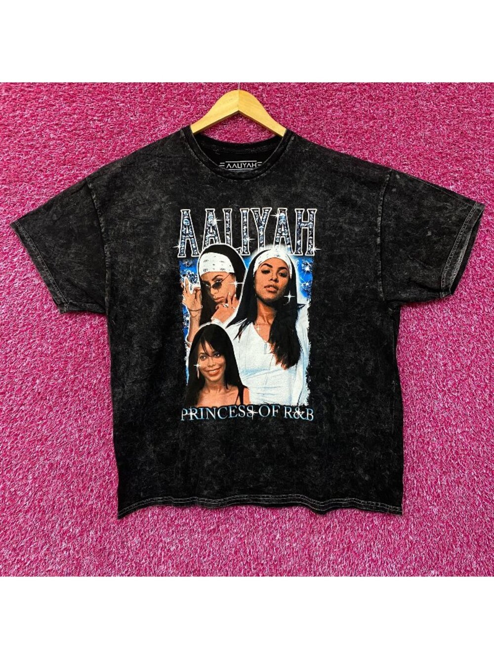 Aaliyah Princess Of RnB mineral Wash Tshirt size XL